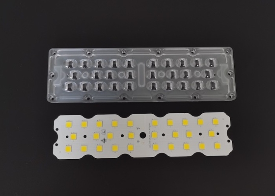 comprare 7070 SMD 28 LED Street Light Module 158X103 DEGREE Lenti di luce esterna con dissipatore di calore fabbricazione online
