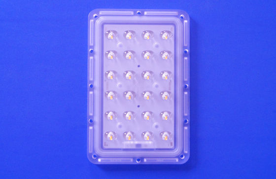 24 Points 145x75 Degree Asymmetric Led Street Light Optical Lens With 3535 PCB Module