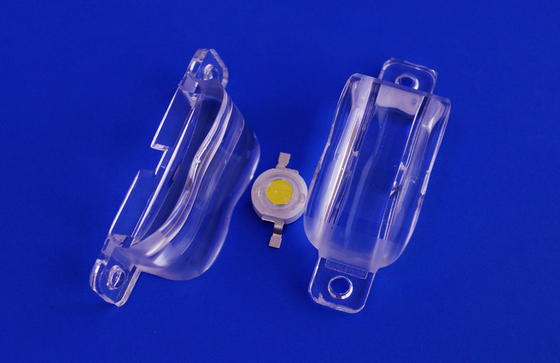 Plastic PMMA or PC High Power Led Optical Lens Design 90 x 45 degree