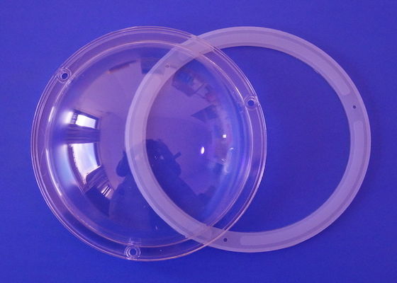 200W 300W Transparent Plastic LED Cover 168MM Dia With Gasket