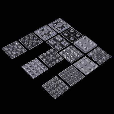 50x50mm Led Lens 4/6/8/12/16/24 punti di plastica pmma Led Lenti ottiche per luci stradali / luci di alluvione