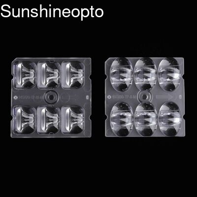 Al dettaglio Lenti a LED PC/PMMA di grado ottico 50x50 mm con trasmissione del 95% per illuminazione a LED