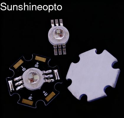 Diodo luminescente LED ad alta potenza RGB da 3 W con angolo del fascio di 120 gradi e design a stella