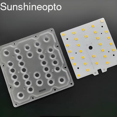 Scheda PCB LED SMD 5050 da 50W con lente a fascio di 80x140 gradi per modulo lampione stradale a LED