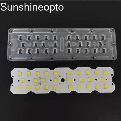 Scheda del PWB di 100W 12PCS 7070 LED con l'azienda di illuminazione stradale della lente ottica di tipo II di 158×103° LED