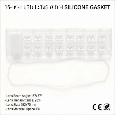 Lente ottica per PC con obiettivo array LED IP65 impermeabile da 252 × 70 mm per moduli di illuminazione stradale a LED