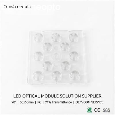 Lente LED ad alta baia da 90 gradi per LED SMD 3030/5050 Lente per PC di grado ottico con trasmittanza del 91%